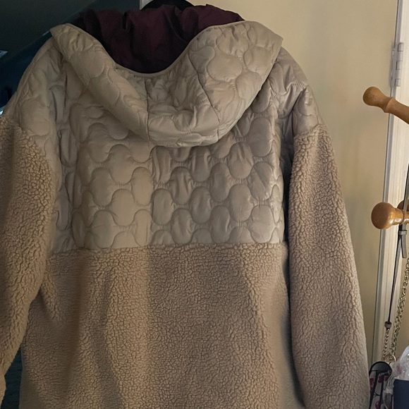 Beige Quilted Fleece Jacket Bass Outdoors Warm Size XL Pullover - Picture 4 of 7